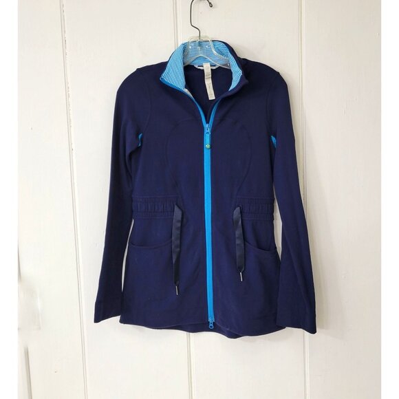 Lululemon Jackets & Blazers - Lululemon Athletica Blue Zip Front Jacket Women's Size 6